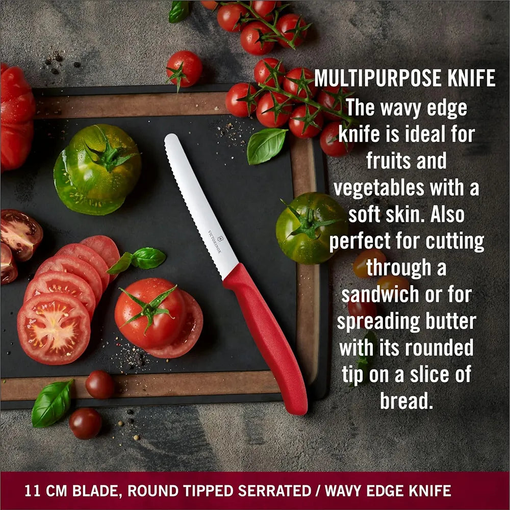 Victorinox Swiss Classic Paring Knives Set with Peeler 3 pieces - Red