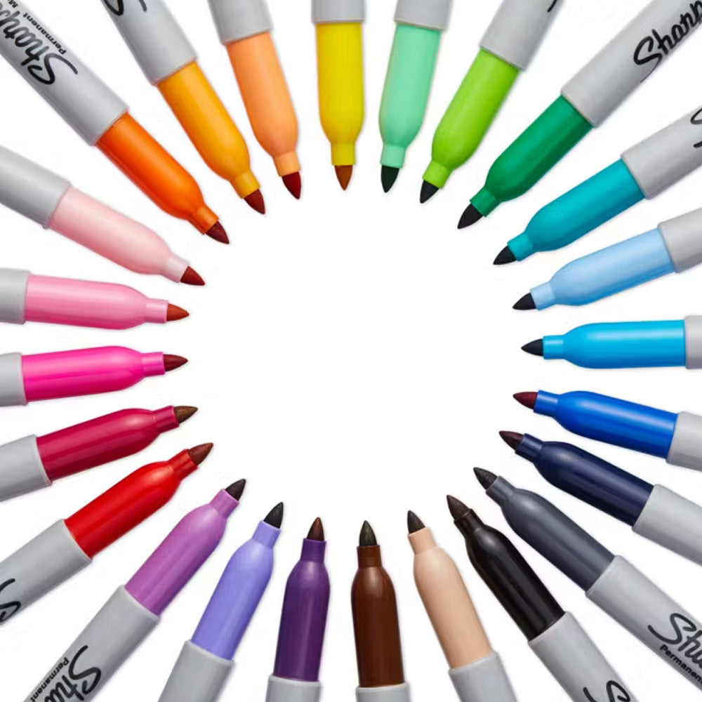 Sharpie Permanent Marker Assorted Colour Fine Point - Set of 24