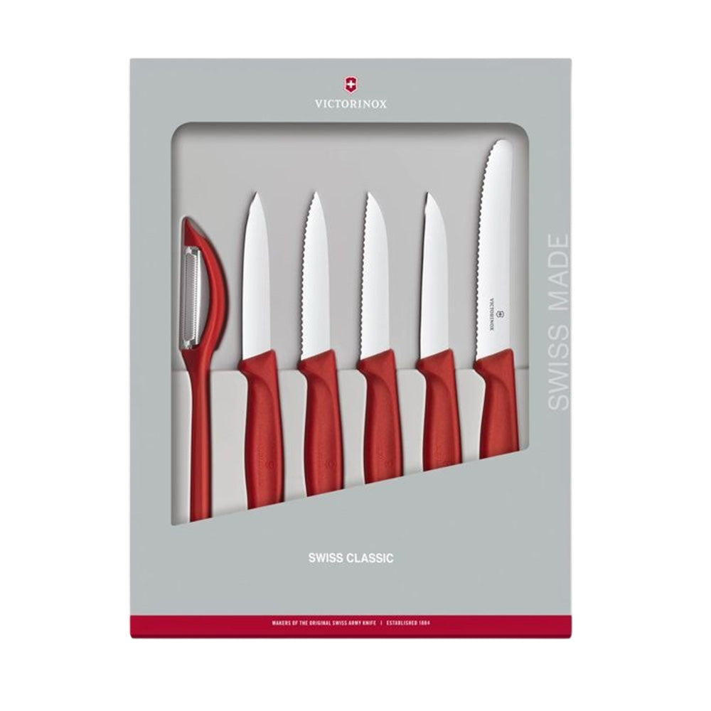 Victorinox Swiss Classic Paring Knives Set 6 pieces - Red