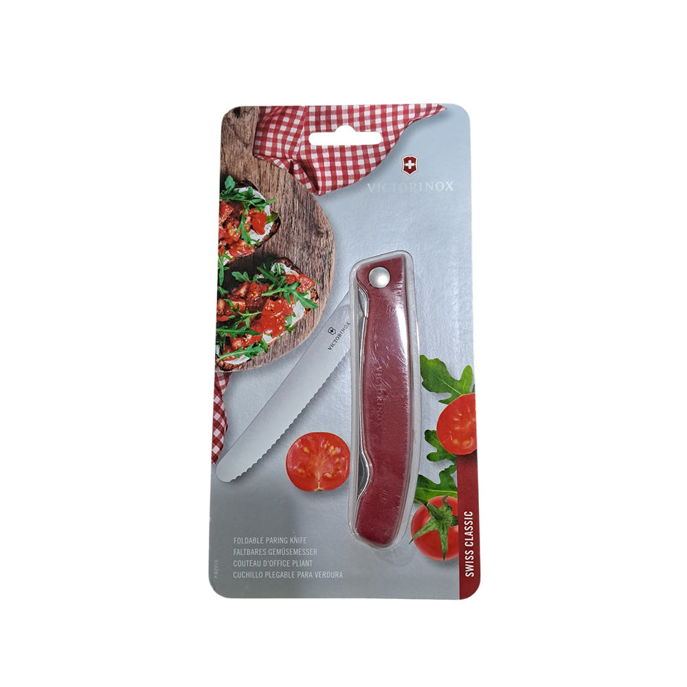 Victorinox Swiss Classic Foldable Paring Knife Wavy Edge 13cm - Red