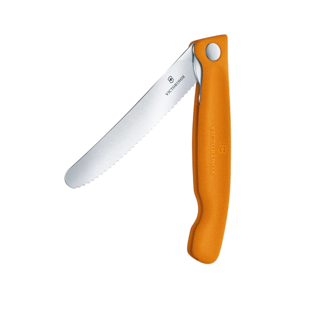 Victorinox Swiss Classic Foldable Paring Knife Wavy Edge 13cm - Orange