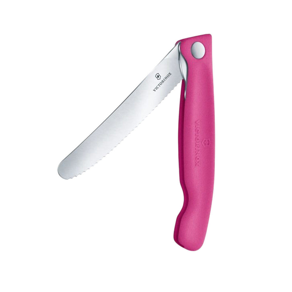 Victorinox Swiss Classic Foldable Paring Knife Wavy Edge 13cm - Pink