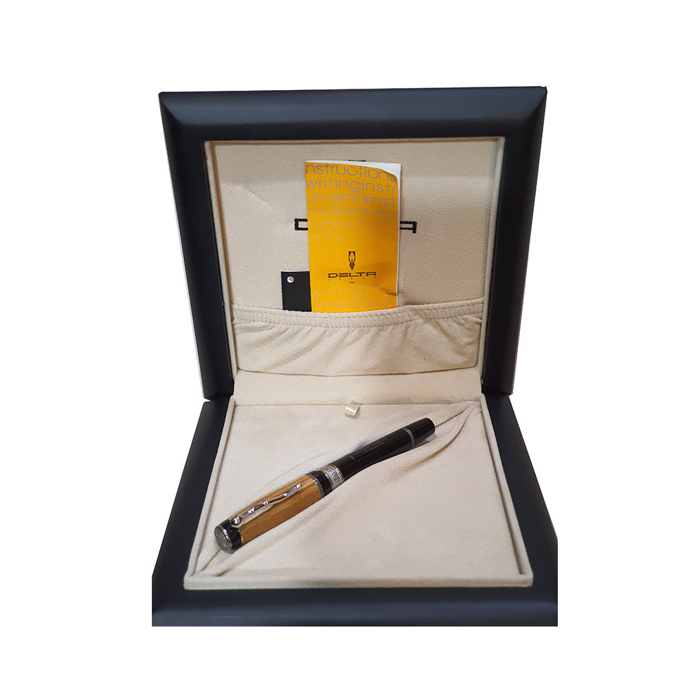 Delta Amerigo Vespucci Black Resin with Sterling Silver Trim Limited Edition Rollerball Pen