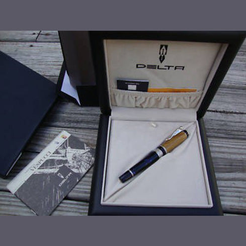 Delta Amerigo Vespucci Limited Edition Blue Resin with Sterling Silver Trim Rollerball Pen
