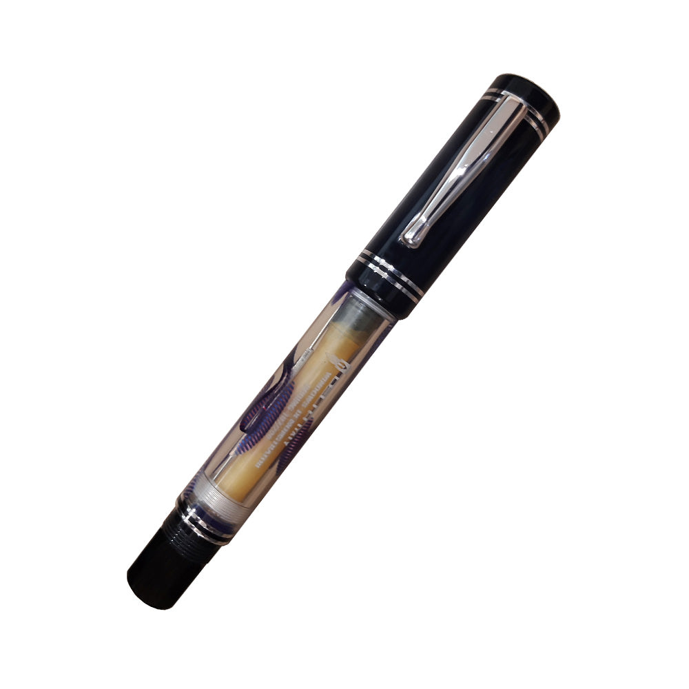 Delta Windows Demonstrator Spring Lavender Strokes with Silver Trim Limited Edition Fountain Pen - 18Kt Gold Rhodium-Plated Broad Nib