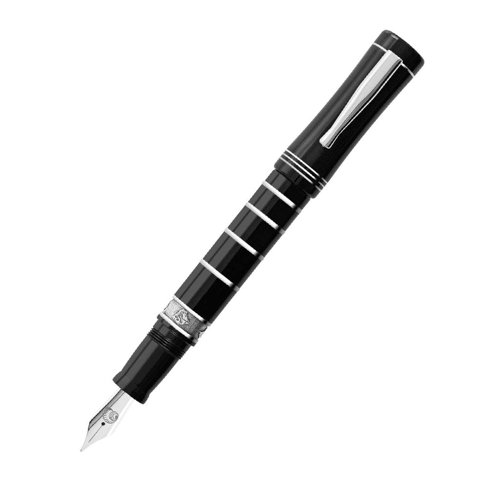 Delta Evolution Darwin Limited Edition Black Resin with Sterling Silver Trim Fountain Pen - 18Kt Broad Nib