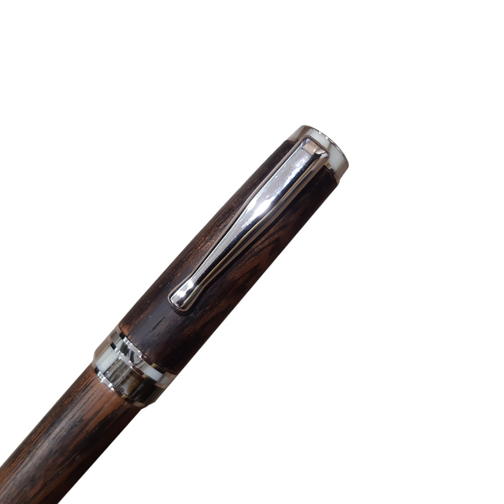 Delta SeaWood Dark Iroko Wood with Rhodium Plated Trim Ballpoint Pen