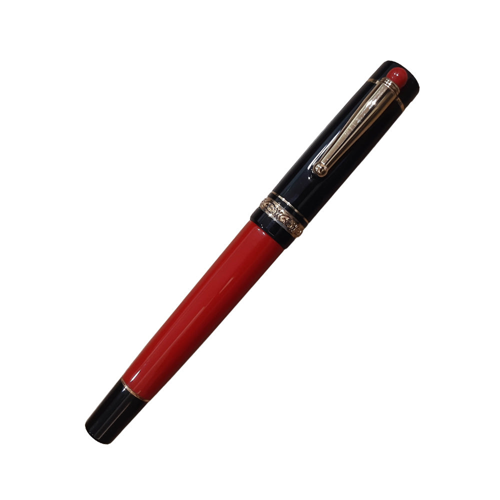 Delta We Smorfia Red-Black Resin with Gold Plated Trim Rollerball Pen
