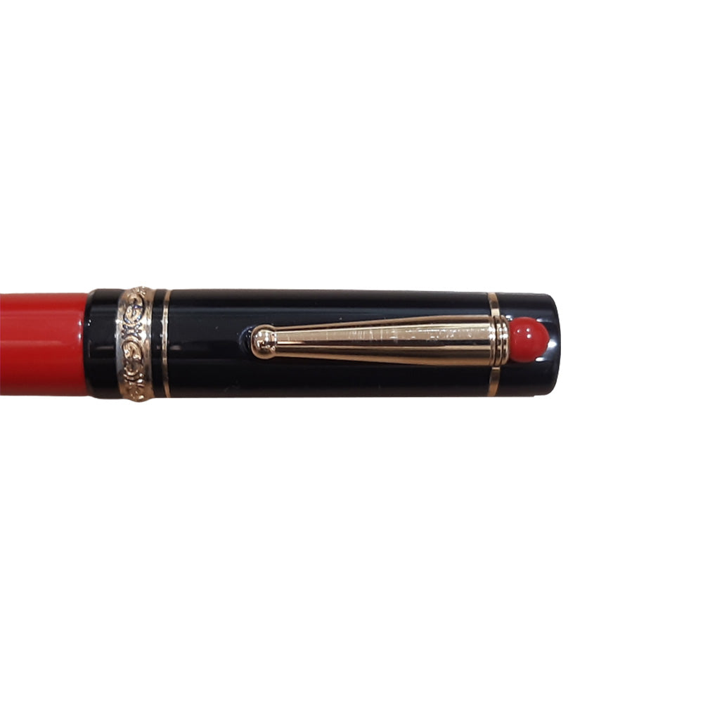 Delta We Smorfia Red-Black Resin with Gold Plated Trim Rollerball Pen