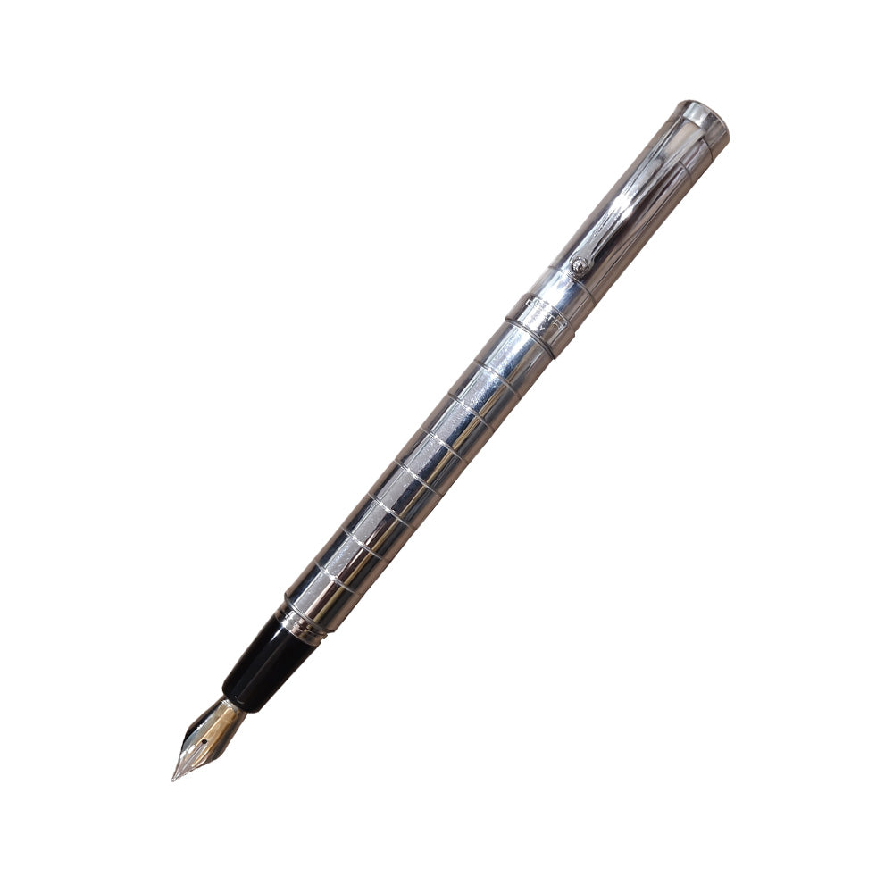 Delta Prestige Sterling Silver with Rhodium Trim Fountain Pen – 18Kt Gold Fusion Fine Nib