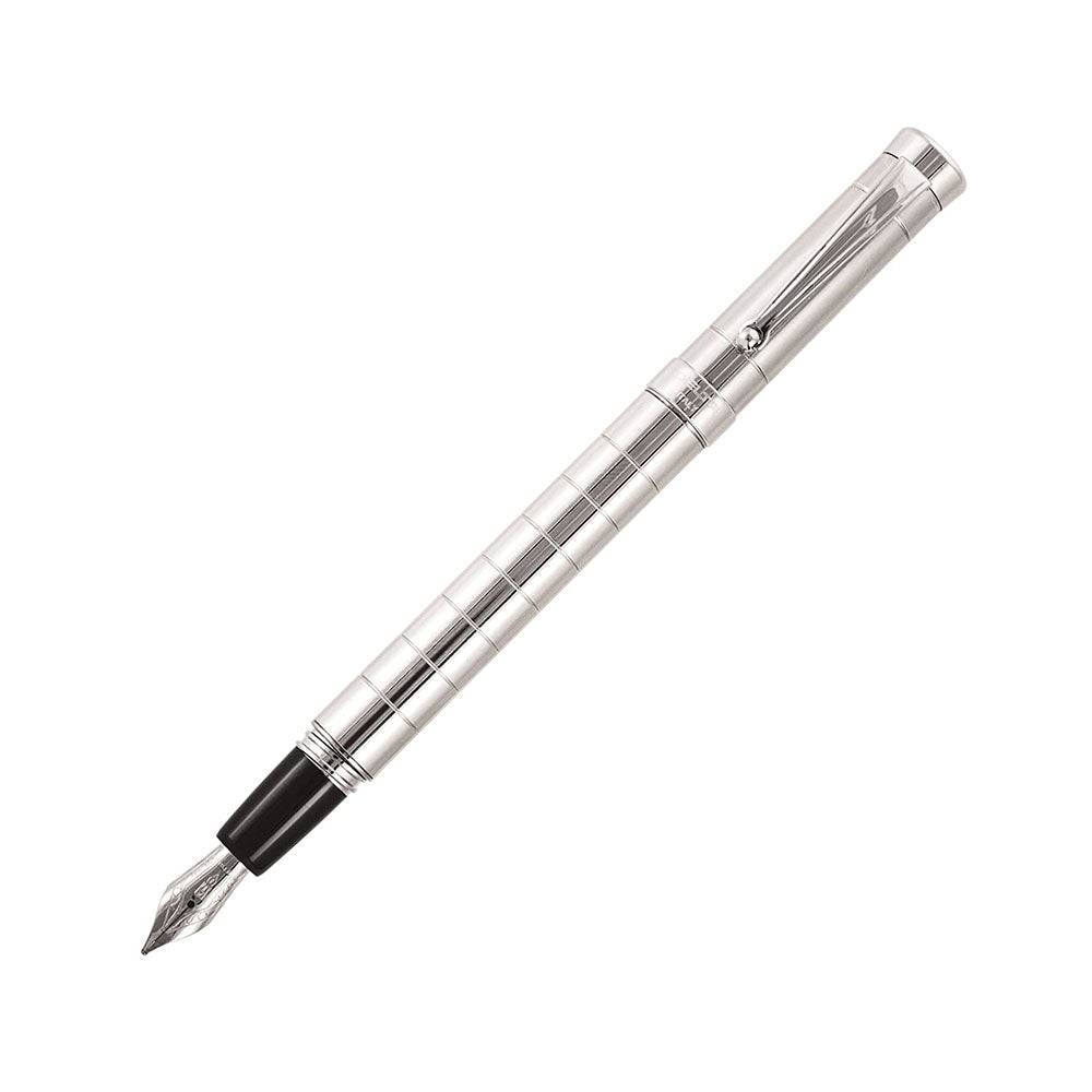 Delta Prestige Sterling Silver with Rhodium Trim Fountain Pen – Medium Nib