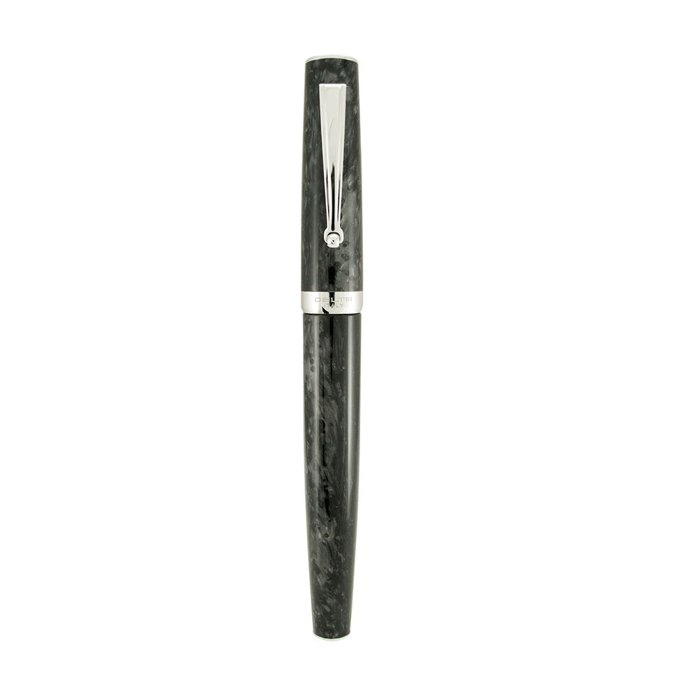 Delta Intesa Stone Black with Rhodium Trim Rollerball Pen