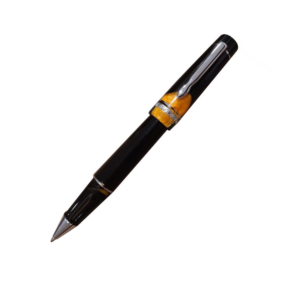 Delta Dolcevita Masterpiece Black-Orange Resin with Sterling Silver Tr