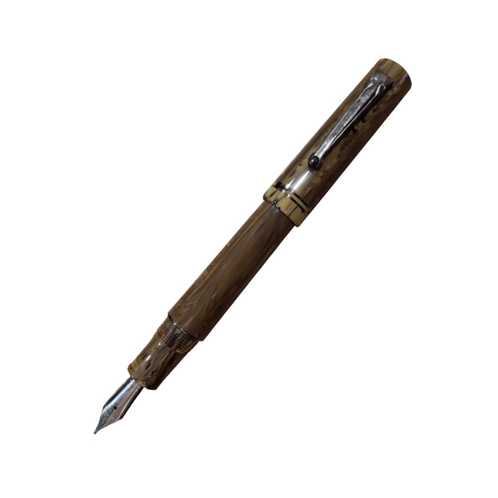 Delta The Journal Olive Green Resin with Black Rhodium Trim Fountain Pen – Medium Nib