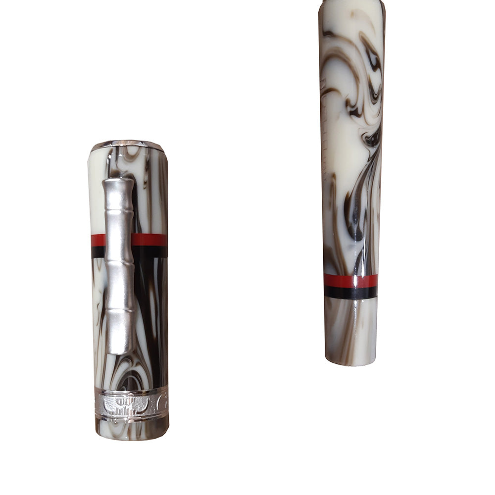 Delta Papuasi Iroko Wood with Rhodium Trim Limited Edition Fountain Pen – 18Kt Fusion Stub Nib