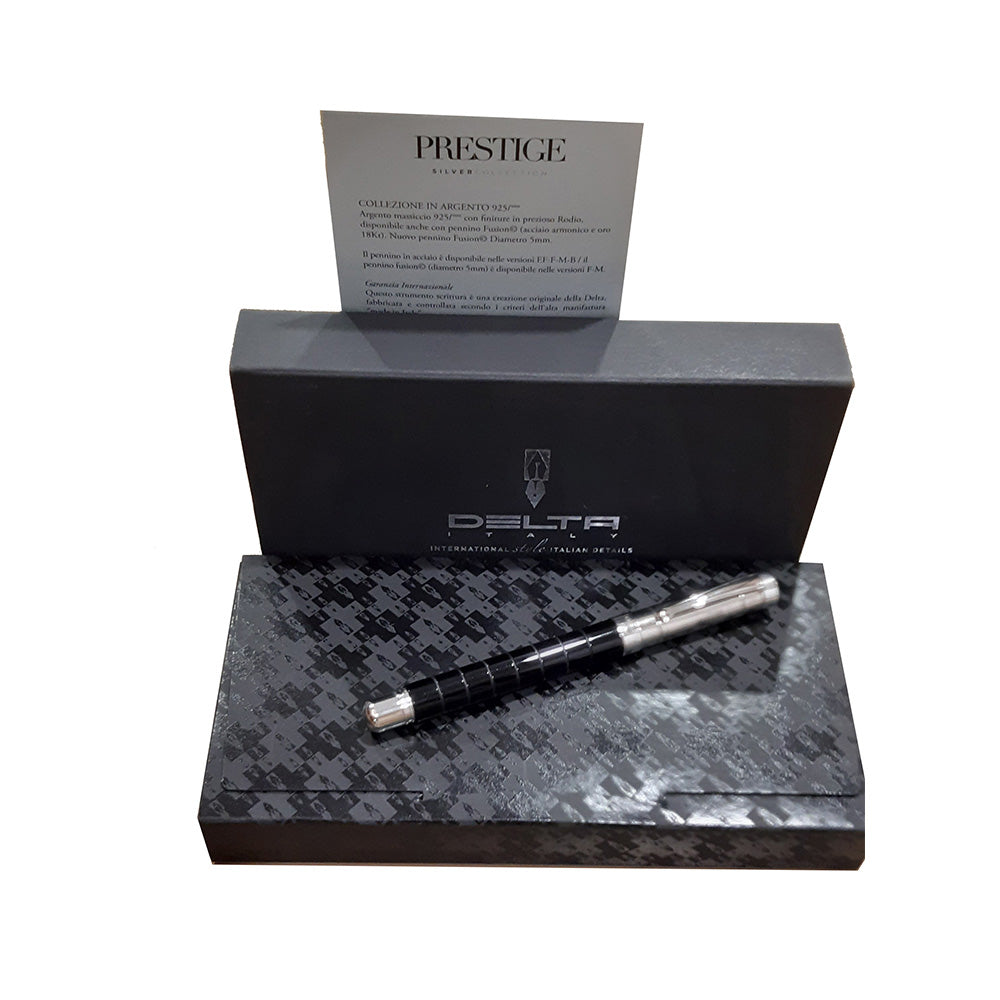 Delta Prestige Doue Black Resin with Sterling Silver Cap Rollerball Pen