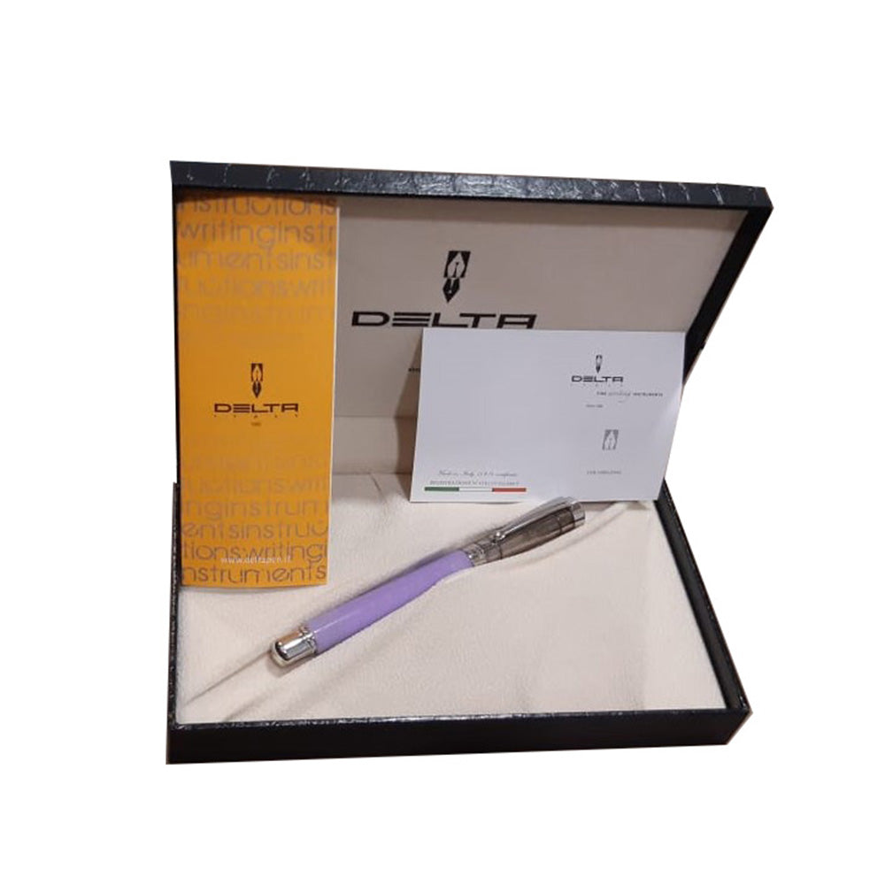 Delta Prestige Doue Lilac Resin Sterling Silver Cap Rollerball Pen