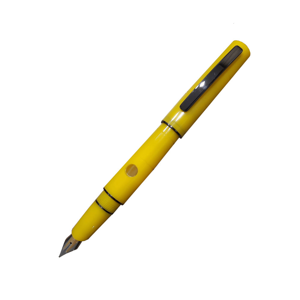 Delta Oblo Yellow Resin Black Rhodium Trim Fountain Pen – 18Kt Fusion Medium Nib