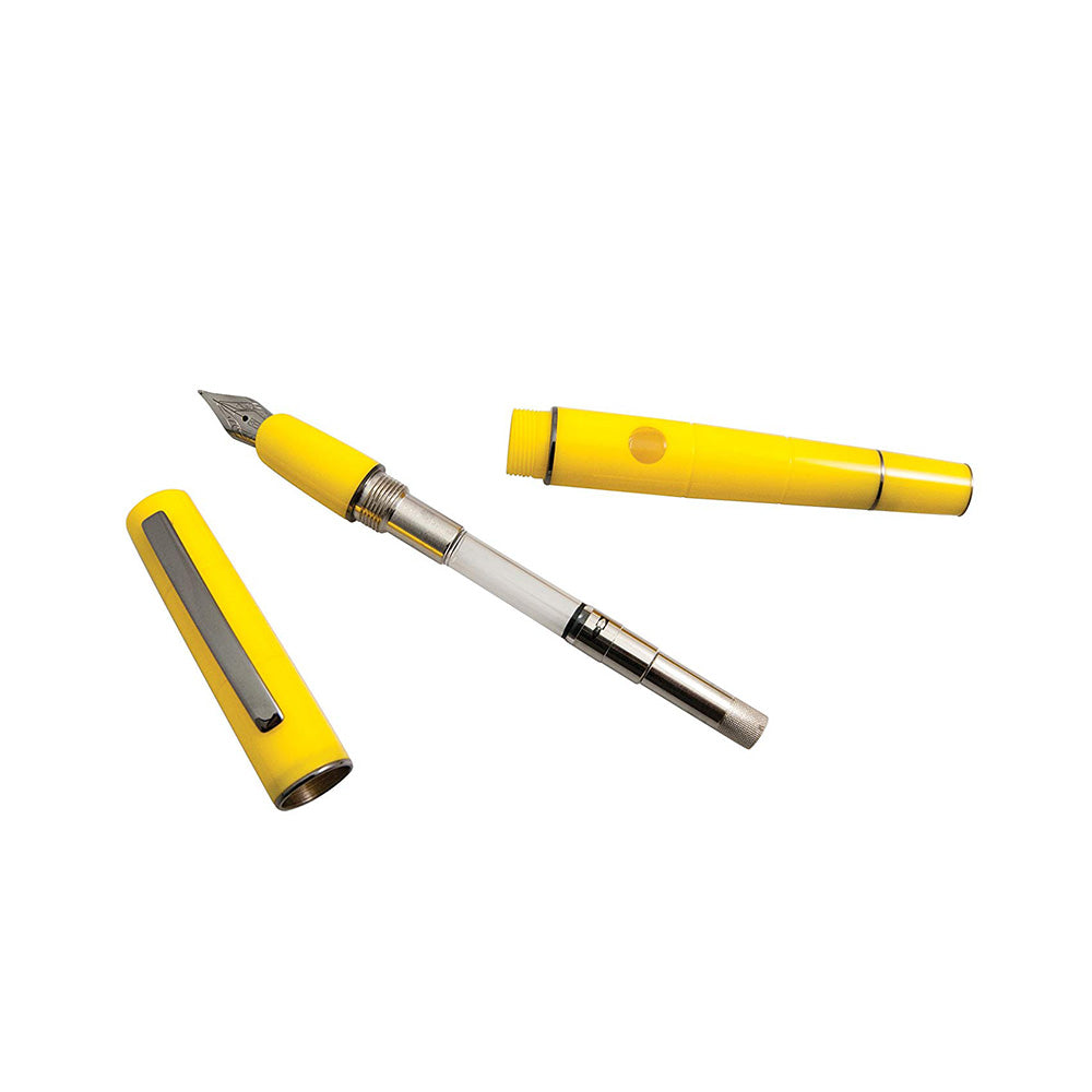 Delta Oblo Yellow Resin with Black Rhodium Trim Fountain Pen – Broad Nib