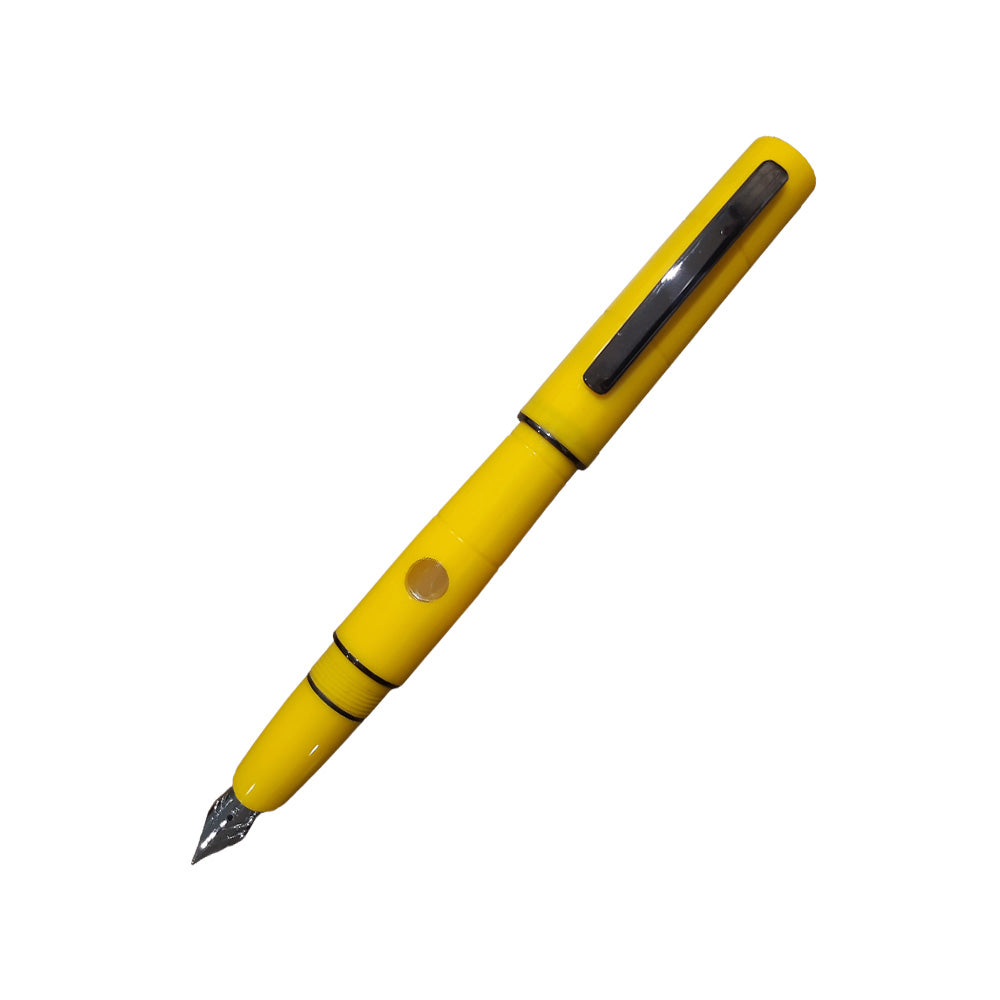 Delta Oblo Yellow Resin with Black Rhodium Trim Fountain Pen – Broad Nib