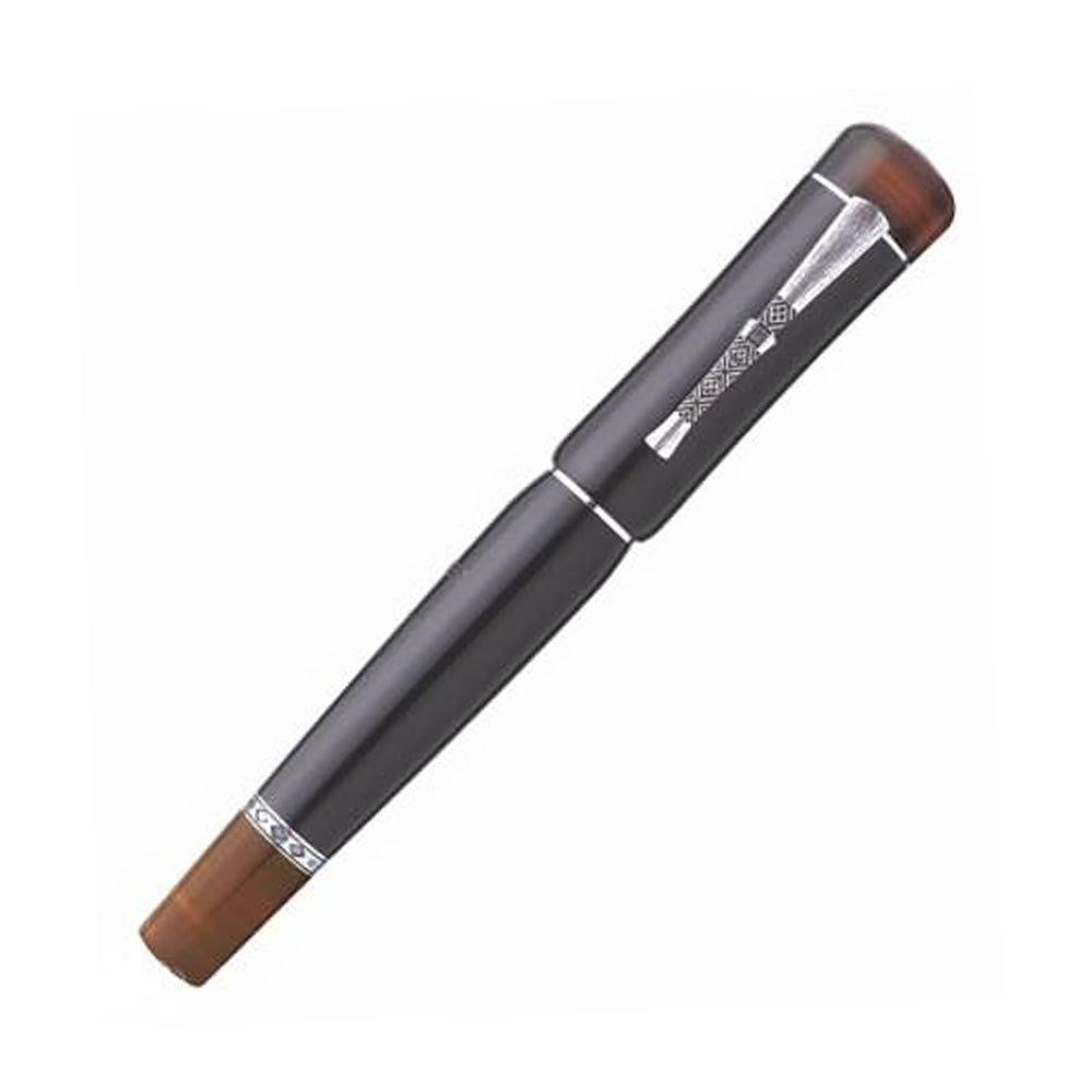 Delta Indigenous Peoples Indios Black-Brown Resin Limited Edition Fountain Pen – 18Kt Broad Nib