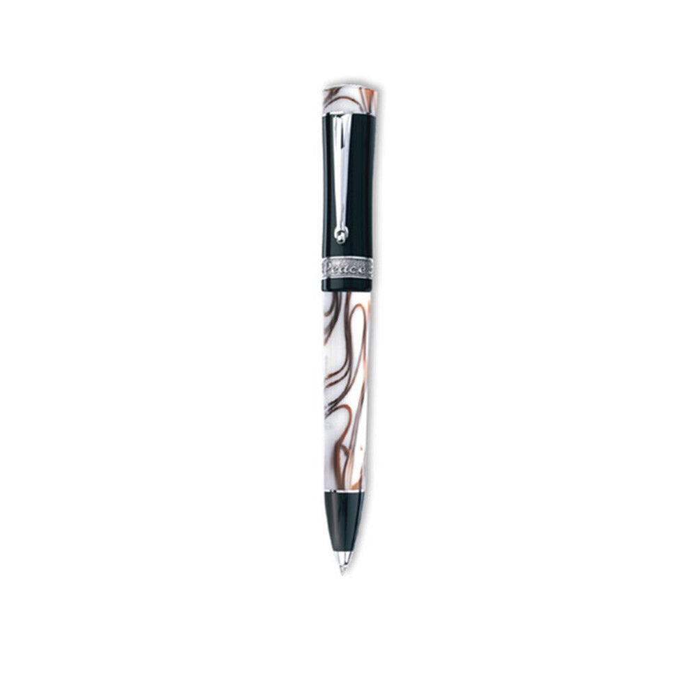 Delta Peace White Resin & Brown Pearlescent Swirls with Silver Trim Limited Edition Rollerball Pen