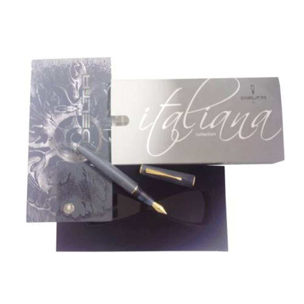 Delta Italiana Blue Resin with Gold Plated Trim Fountain Pen - Medium Nib
