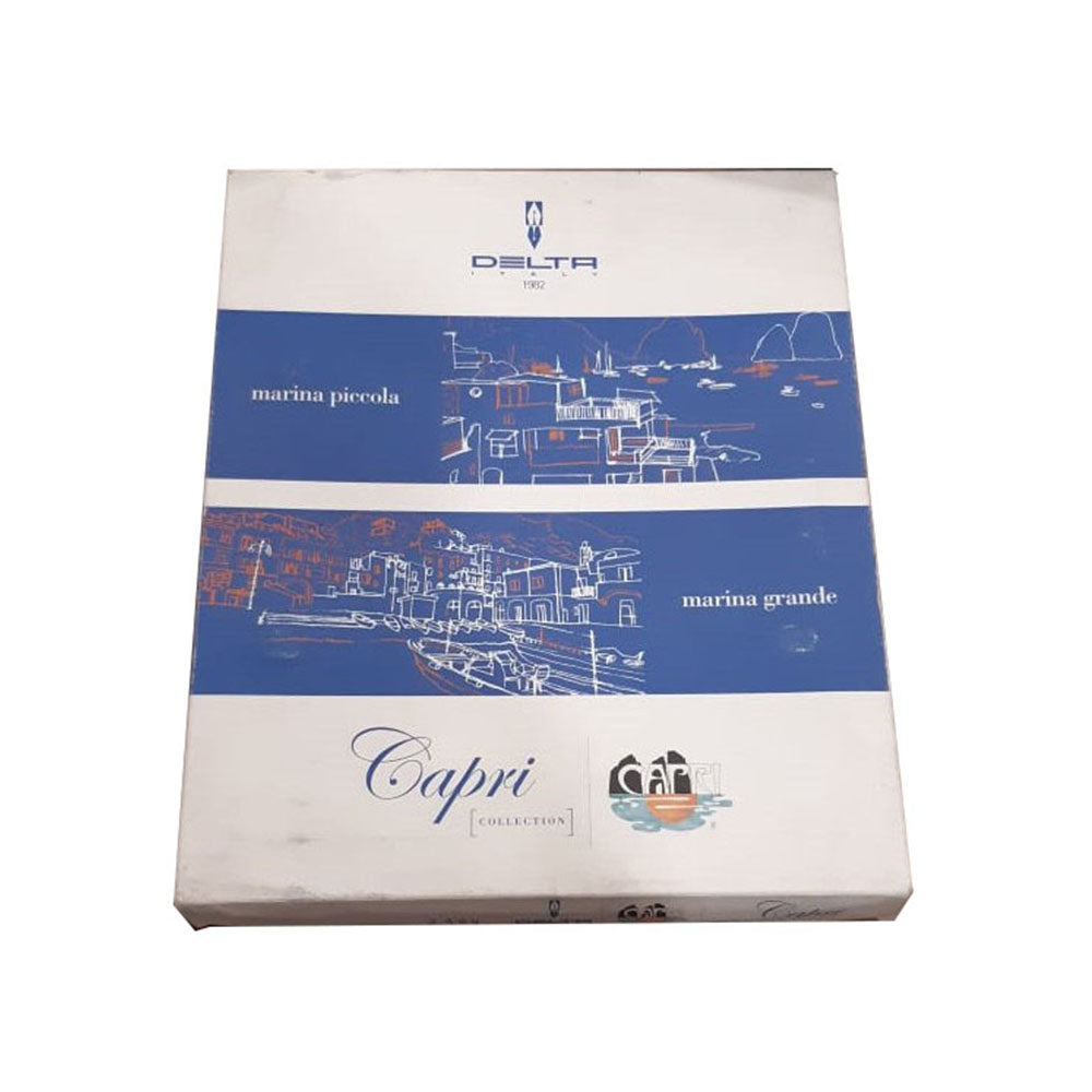 Delta Capri Marina Grande Dark Blue Resin with Sterling Silver Trim Ballpoint Pen