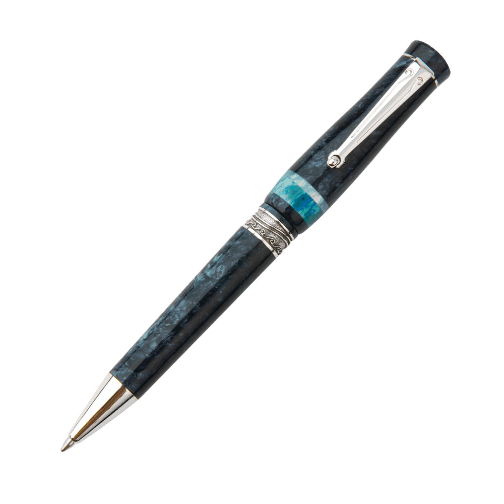 DELTA Capri Marina Grande 万年筆　マリーナ・グランデ Delta Capri Marina Grande Dark Blue Resin with Sterling Silver Trim Ba