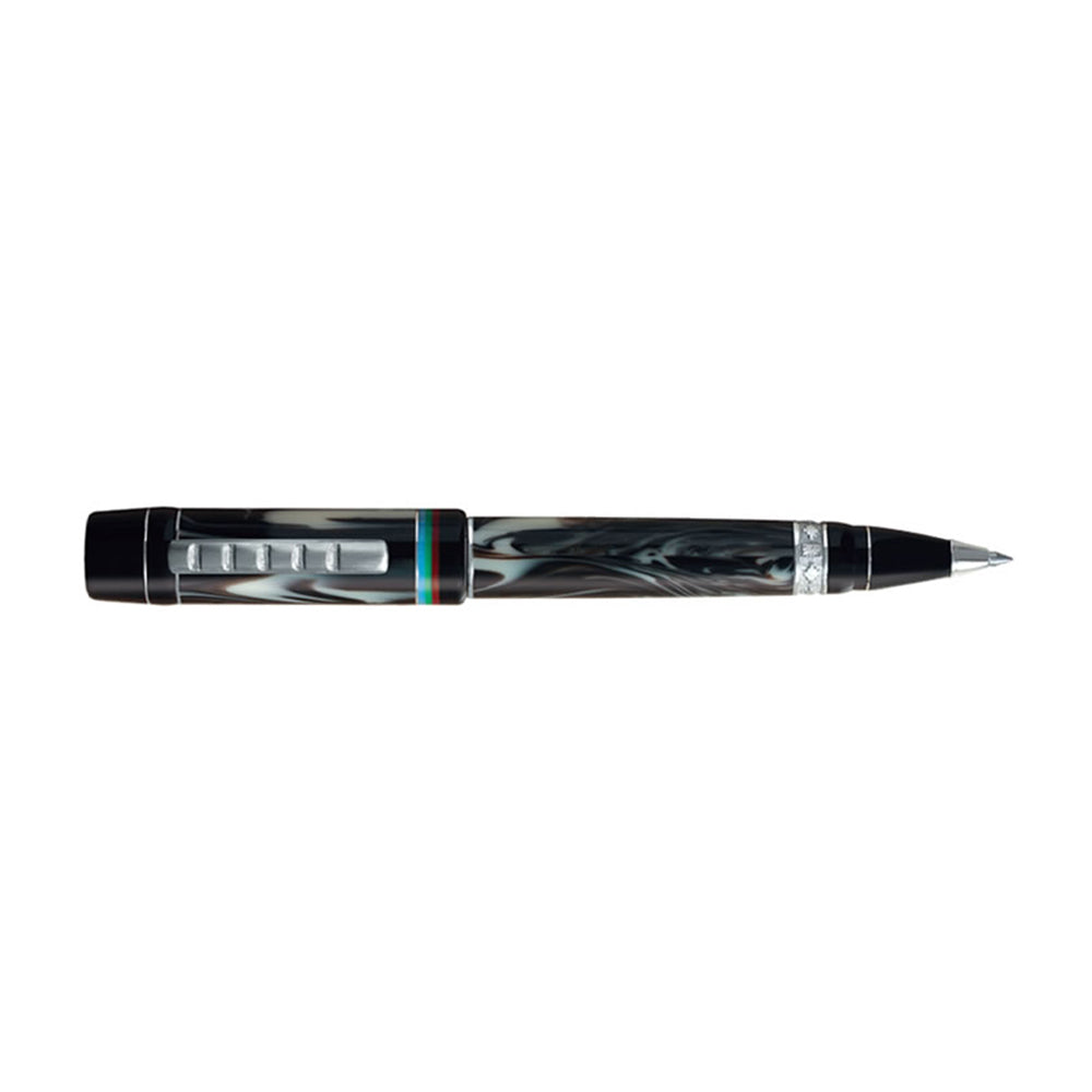 Delta Mapuche Grey & White Marbled Resin Limited Edition Rollerball Pen