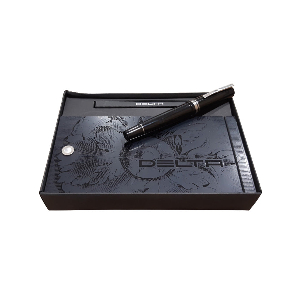 Delta Titanio Black Resin with Titanium Trim Fountain Pen – Titanium Medium Nib