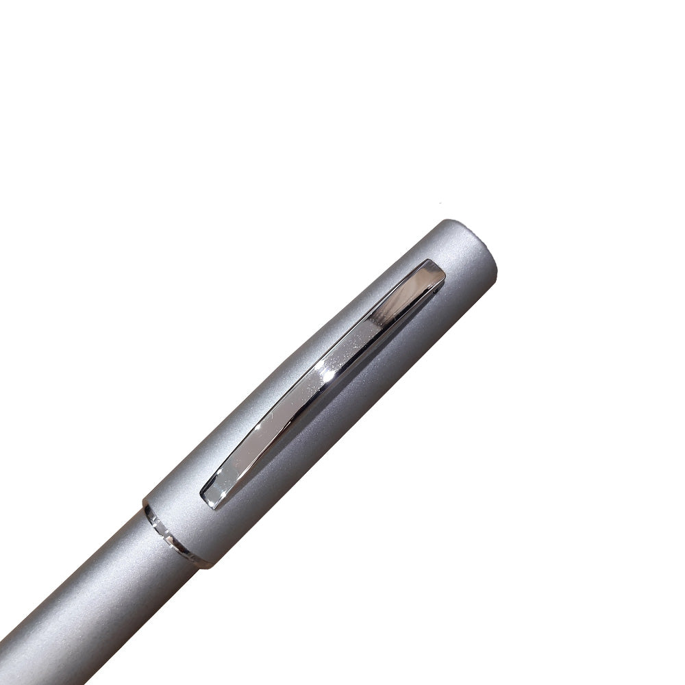 Delta Magnesium Matt Gray with Rhodium Trim Fountain Pen - 18Kt Gold Fusion Medium Nib