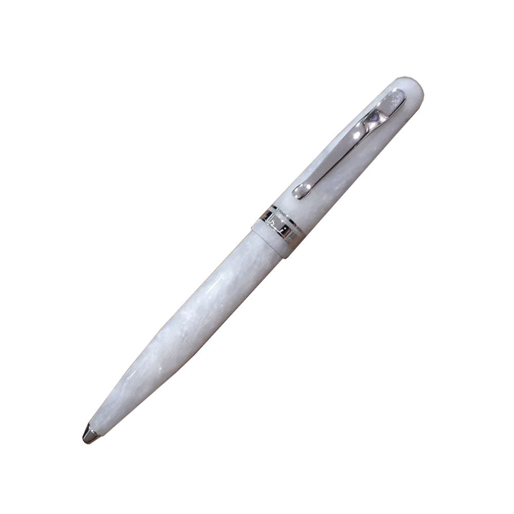 Delta Fusion 82 White Resin with Chrome Trim Ballpoint Pen