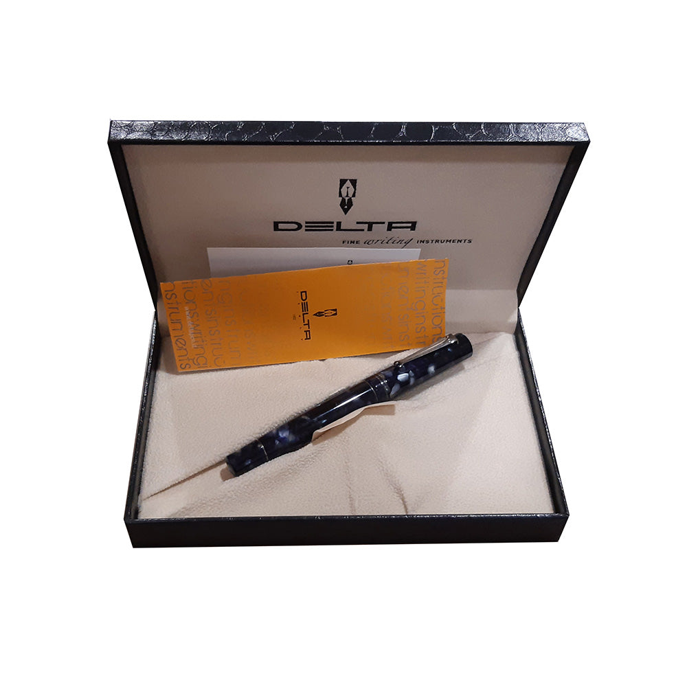Delta The Journal Marbled Blue with Gunmetal Trim Rollerball Pen