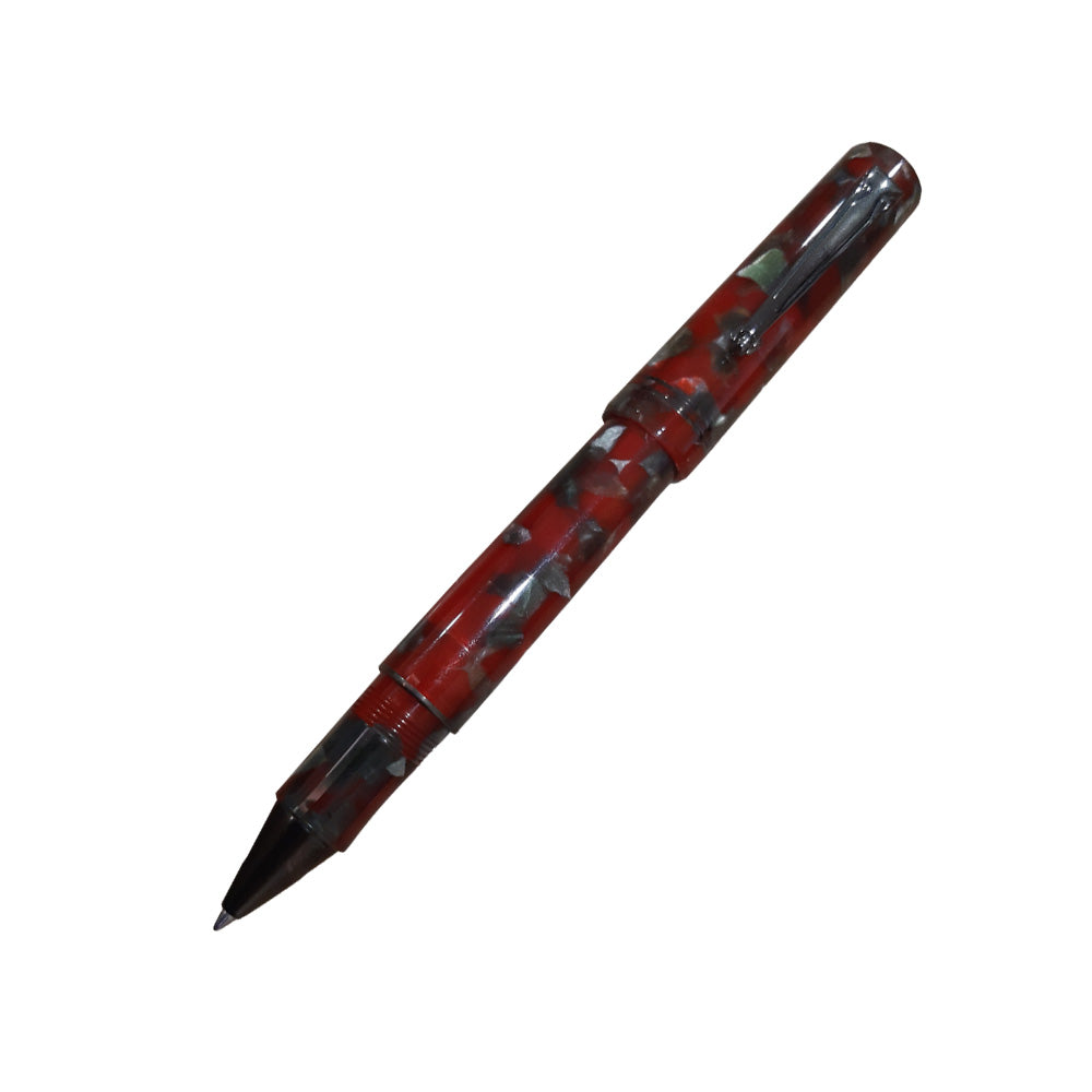 Delta The Journal Marbled Red with Gunmetal Trim Rollerball Pen