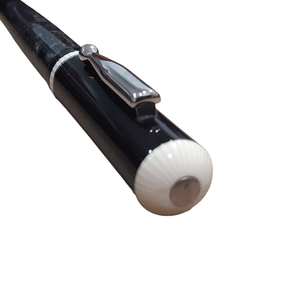 Delta Via Veneto Black-Grey Resin Rollerball Pen