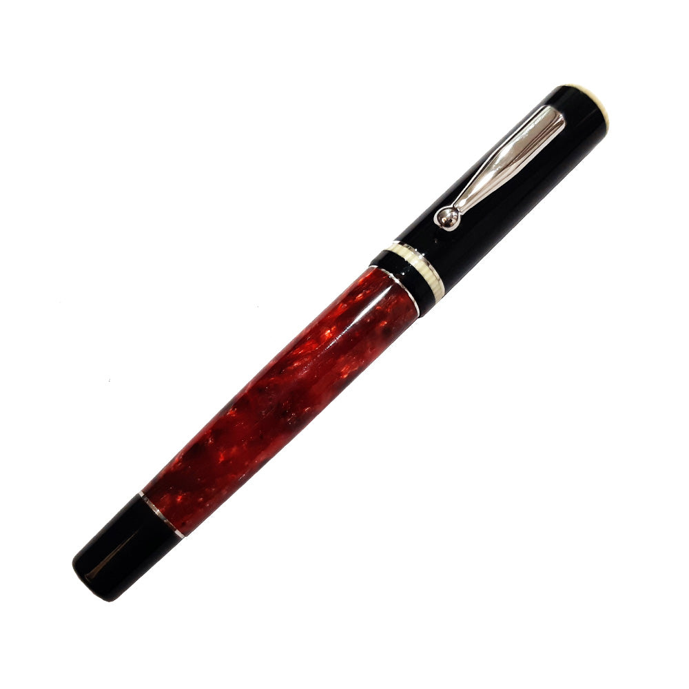 Delta Via Veneto Black-Red Resin Rollerball Pen
