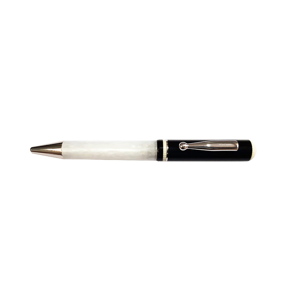 Delta Via Veneto Black-White Resin Ballpoint Pen