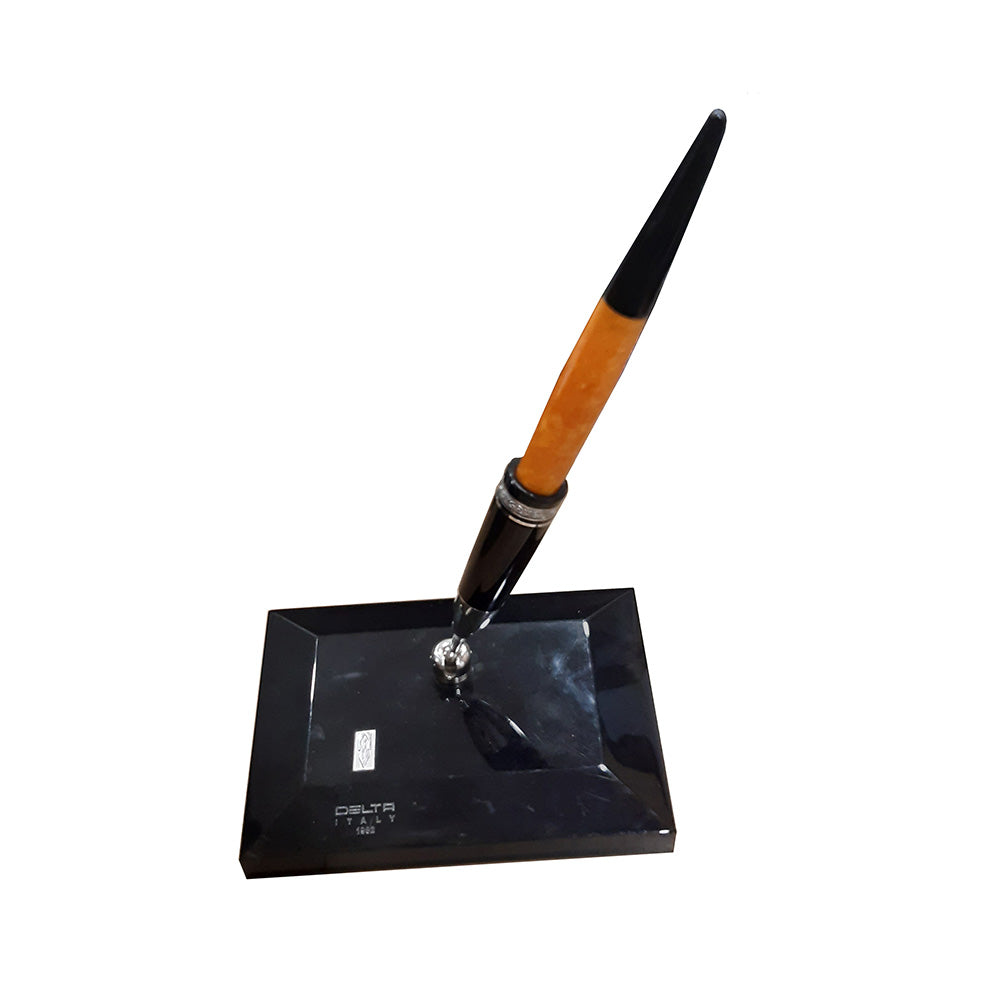 Delta Dolcevita Desk Set Orange/Black Resin Stiloforo Ballpoint Pen