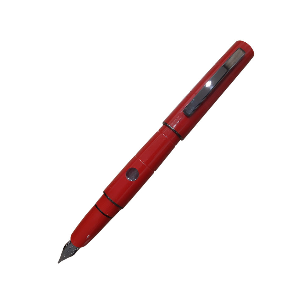 Delta Oblo Red Resin with Black Rhodium Trim Fountain Pen – Broad Nib