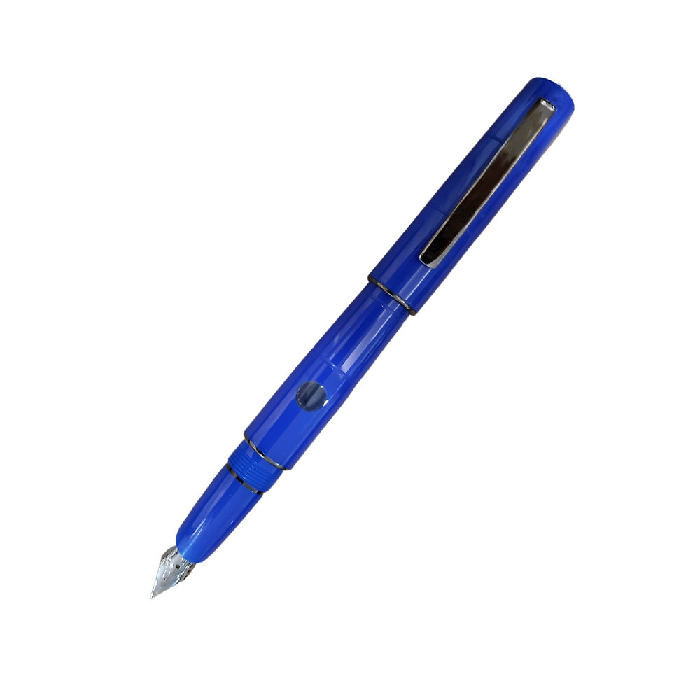 Delta Oblo Blue Resin with Black Rhodium Trim Fountain Pen – Broad Nib
