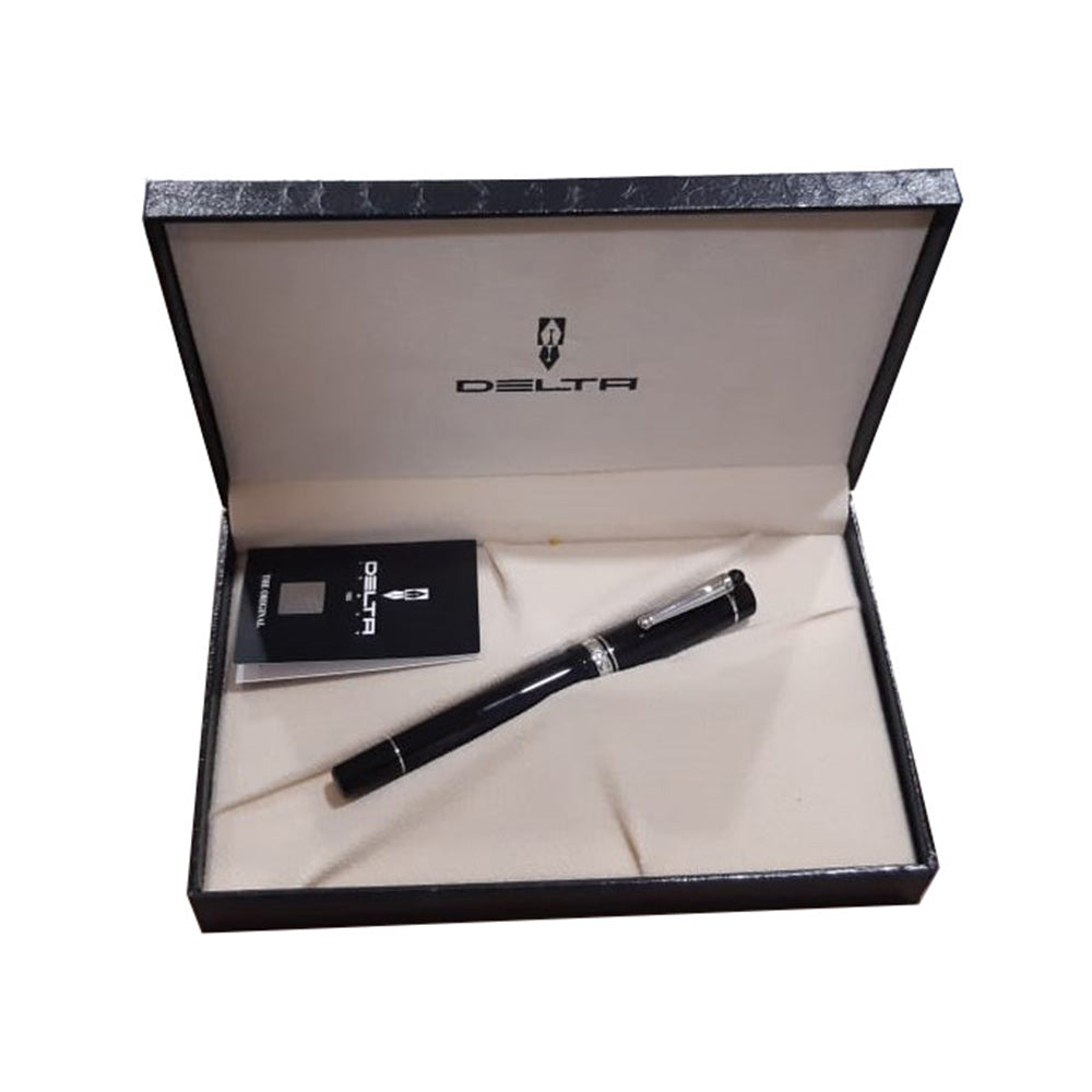 Delta We Emotion Black Resin with Metal Ring Rollerball Pen