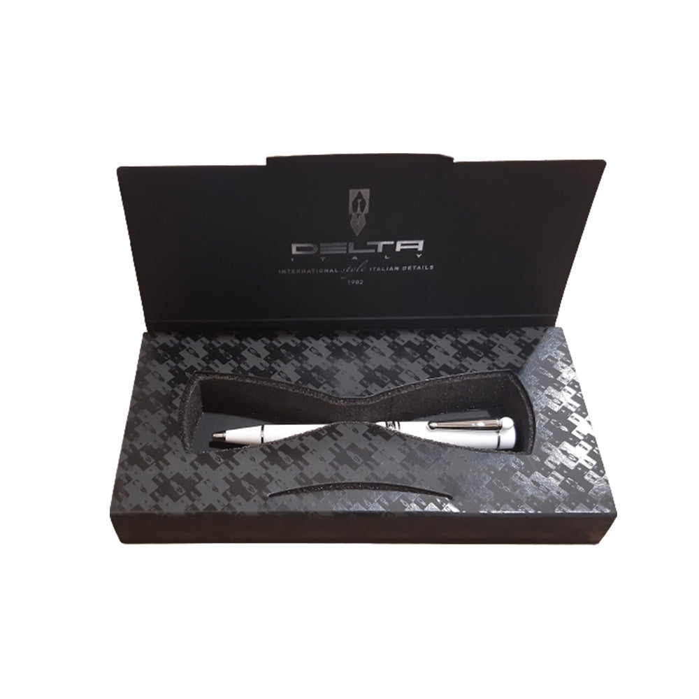 Delta We Emotion White Resin with Metal Ring & Clip Ballpoint Pen