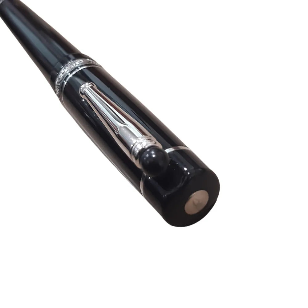 Delta We Emotion Black Resin with Rhodium Trims Fountain Pen – Broad Nib