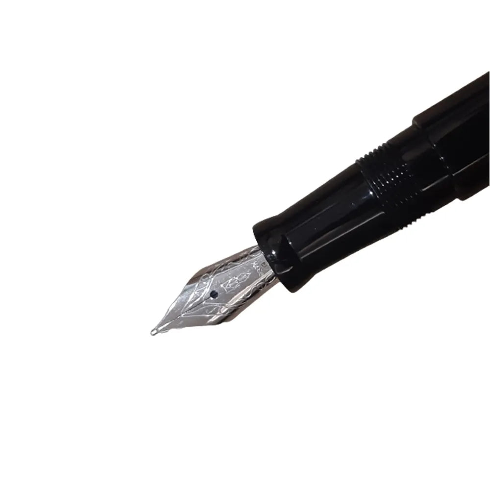 Delta We Emotion Black Resin with Rhodium Trims Fountain Pen – Broad Nib