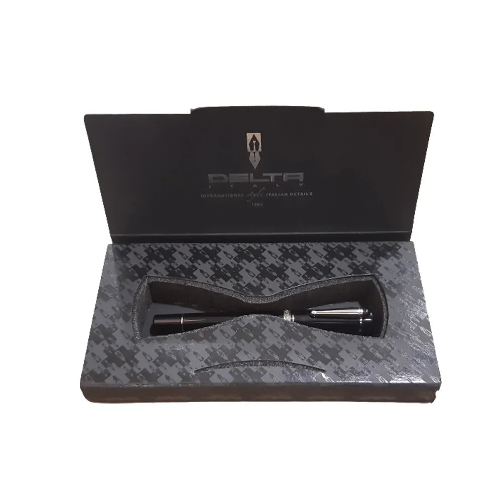 Delta We Emotion Black Resin with Rhodium Trims Fountain Pen – Broad Nib
