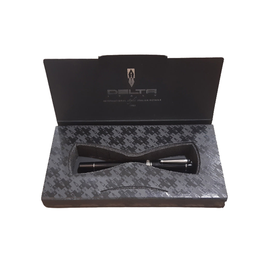 Delta We Emotion Black Resin with Metal Trim & Clip Fountain Pen – Medium Nib