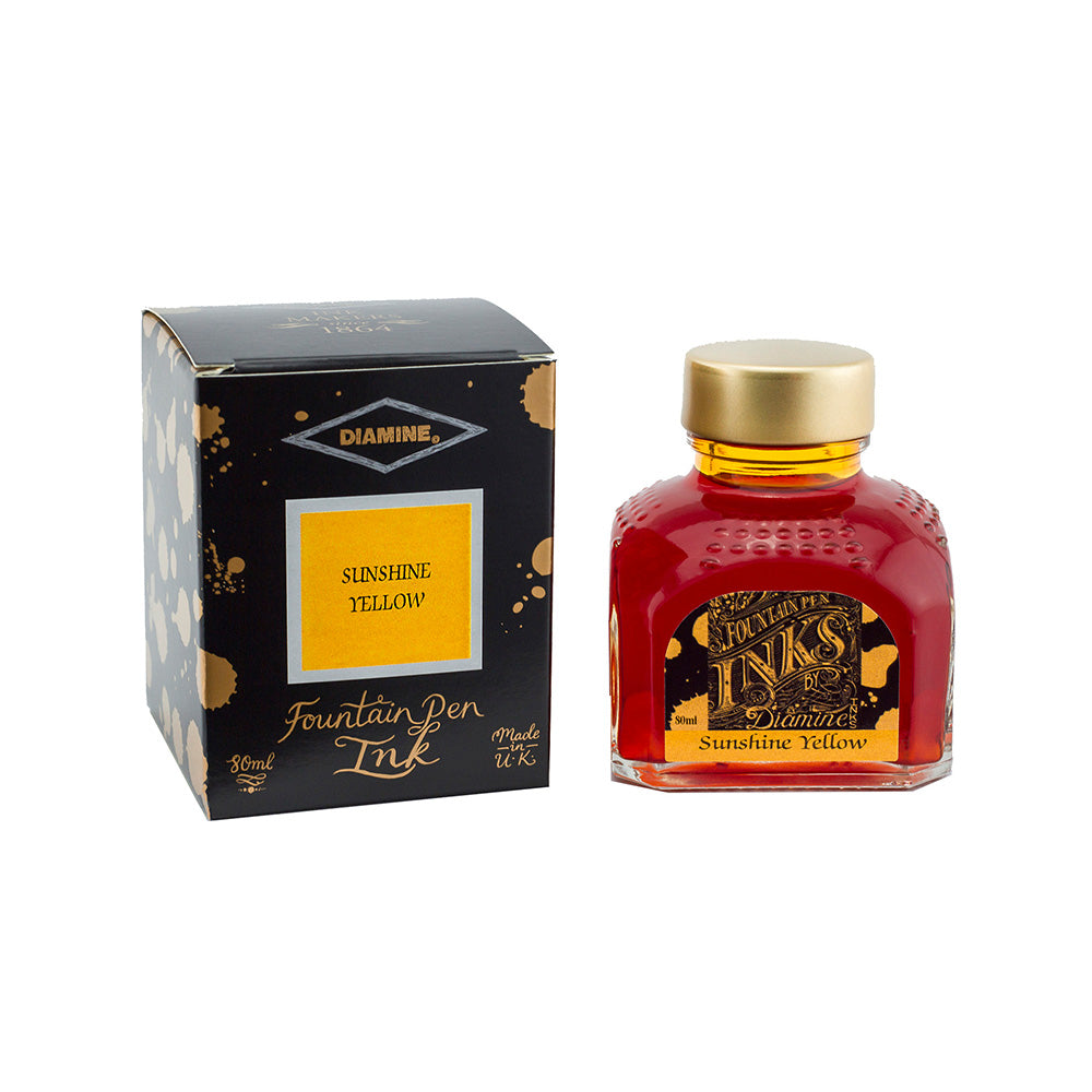 Diamine Sunshine Yellow Ink – 80ml Bottle