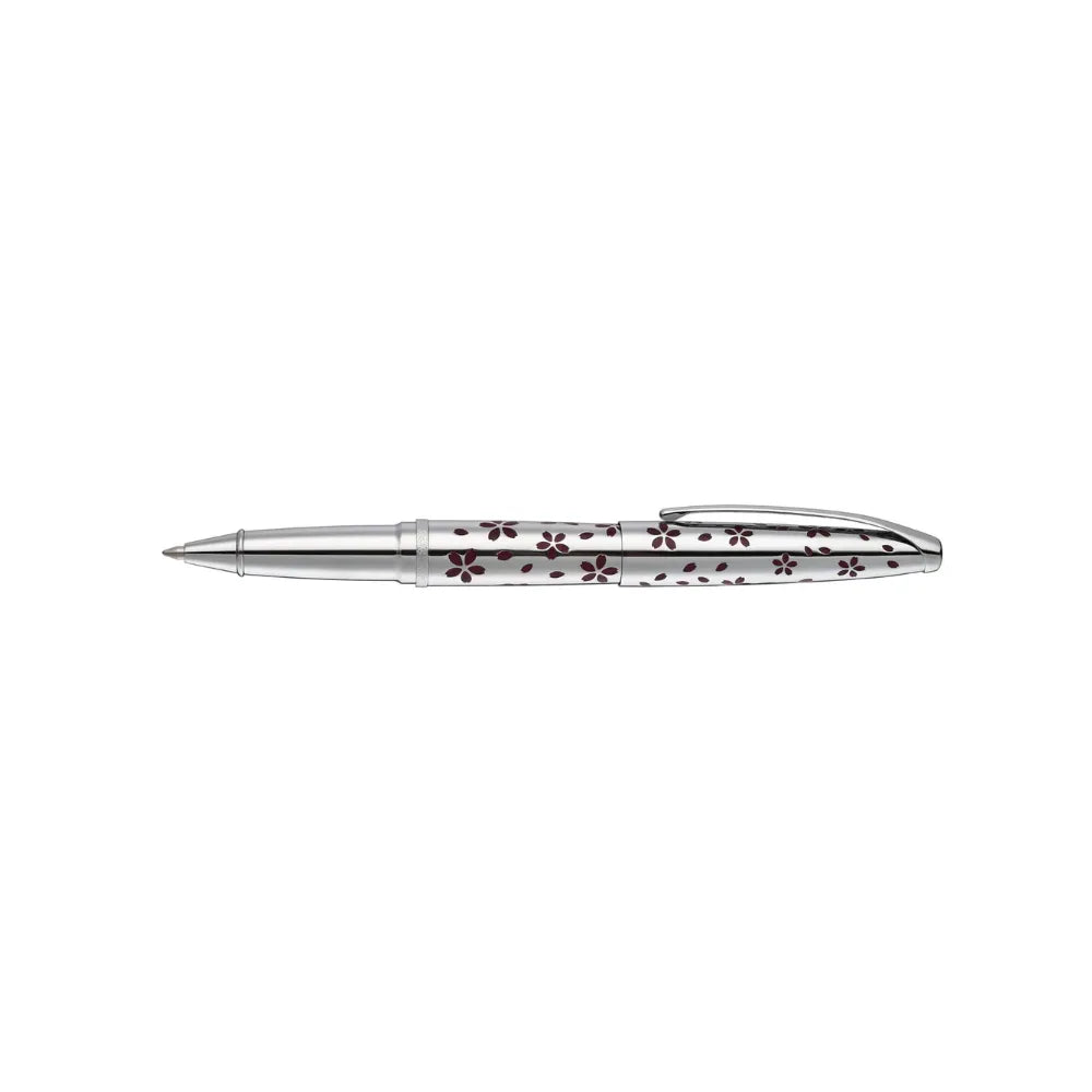 Cross ATX Cherry Blossom Polished Chrome with Polished Chrome Trim Rollerball Pen