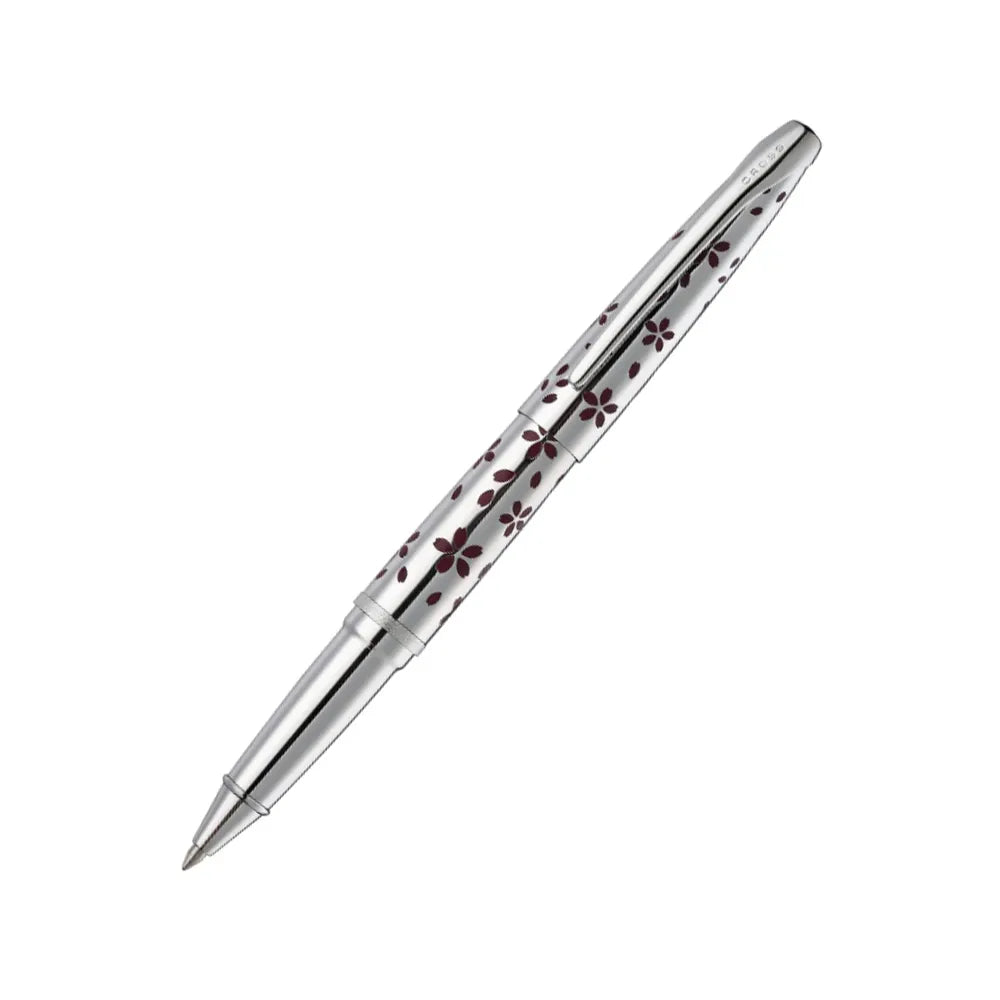 Cross ATX Cherry Blossom Polished Chrome with Polished Chrome Trim Rollerball Pen
